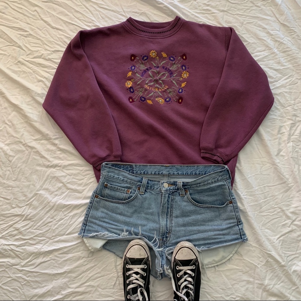 Purple Vintage Works of Nature Naturally Crewneck
